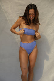 Banded Waist Bikini Bottom - Baja Wave