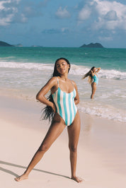 High Cut One Piece - Capri Cabana Stripe