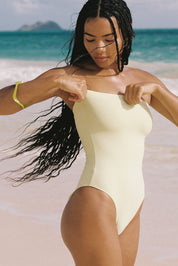 Tube One Piece Swimsuit - Lime Creme