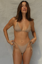 Bind Tie Side Bottom - Natural Wave