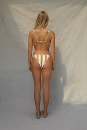 Double Strap Bikini Bottom - Natural Cabana Stripe