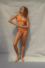 High Hip Bikini Bottom - Tangerine