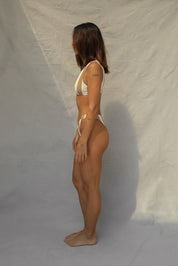 High Hip Bikini Bottom - Natural Cabana Stripe