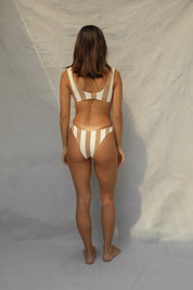 Scoop Bikini Top - Natural Cabana Stripe