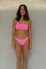 Slide Bandeau Bikini Top - Guava
