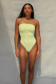 Tube One Piece Swimsuit - Lime Creme