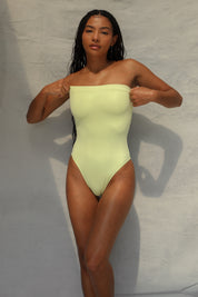 Tube One Piece Swimsuit - Lime Creme