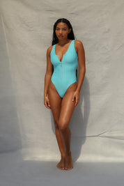 Zip One Piece Swimsuit - Capri Wave