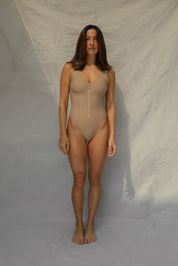 Zip One Piece Swimsuit - Natural Wave