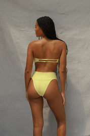 Slide Bandeau Bikini Top - Lemon Fizz Wave