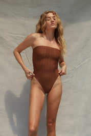 Tube One Piece Swimsuit - Teak Wave