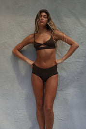 Boyshort Bikini Bottom - Espresso