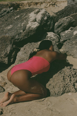 Tube One Piece Swimsuit - Beetroot