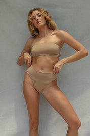 Slide Bandeau Bikini Top - Mocaccino