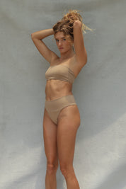 Slide Bandeau Bikini Top - Mocaccino