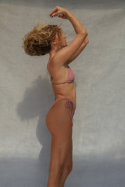 Bind Tri Bikini Top - Pink Salt Wave