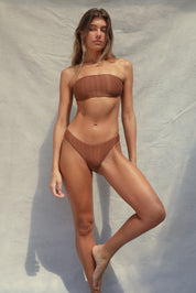 Classic Coverage Bikini Bottom - Teak Wave