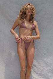 Tunnel Tri Bikini Top - Terracotta Dust Glitter