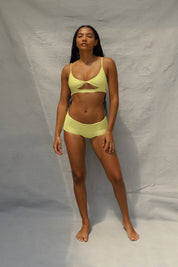 Boyshort Bikini Bottom - Lemon Fizz Wave