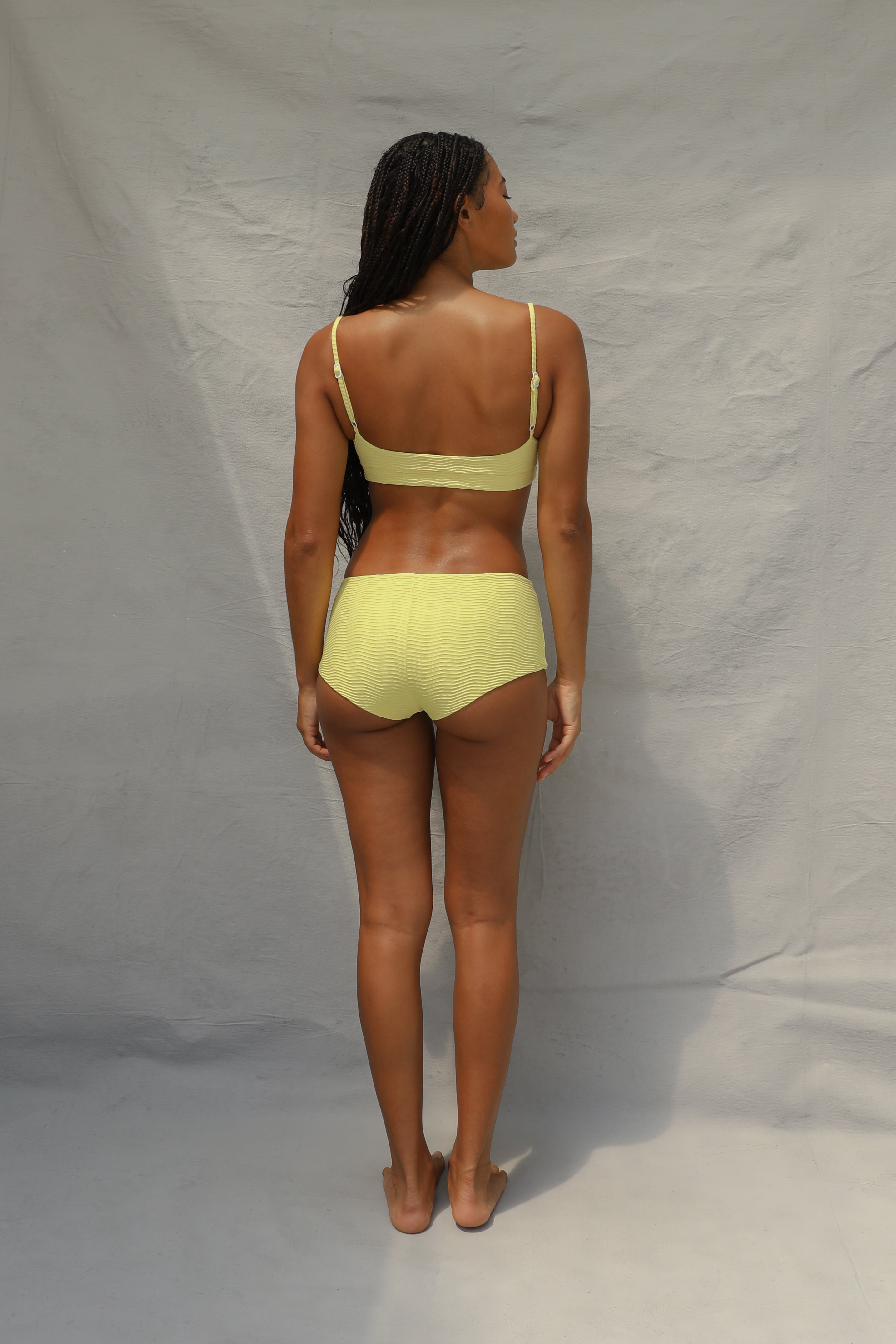 Boyshort Bikini Bottom - Lemon Fizz Wave