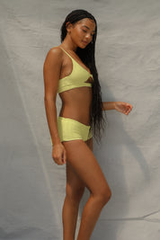 Boyshort Bikini Bottom - Lemon Fizz Wave