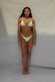 Double Strap Bikini Bottom - Lime Creme