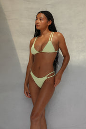 Double Strap Bikini Bottom - Lime Creme