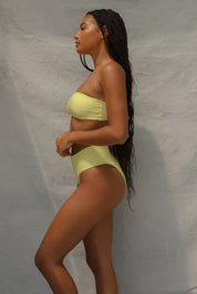 Slide Bandeau Bikini Top - Lemon Fizz Wave