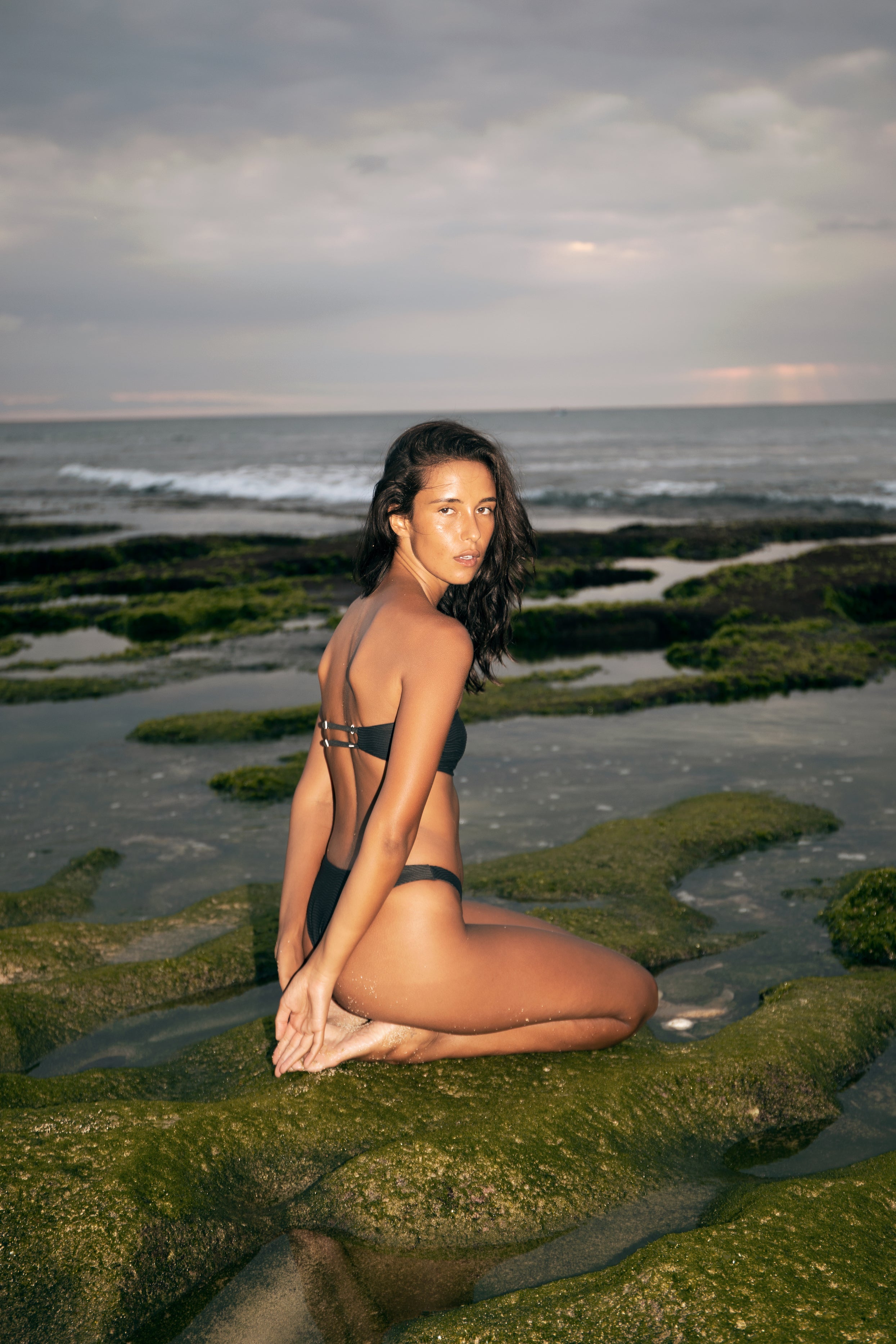 Campaign image Slide Bandeau Top and Classic Bottoms in Moonless Night Wave