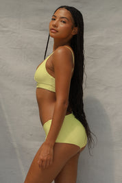 Twist Bikini Top - Lemon Fizz Wave
