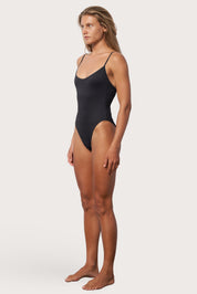 High Cut One Piece Swimsuit - Moonless Night Wave