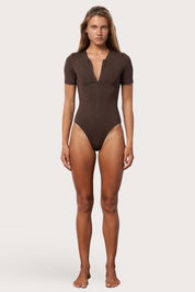 Surf Suit One Piece Swimsuit - Espresso