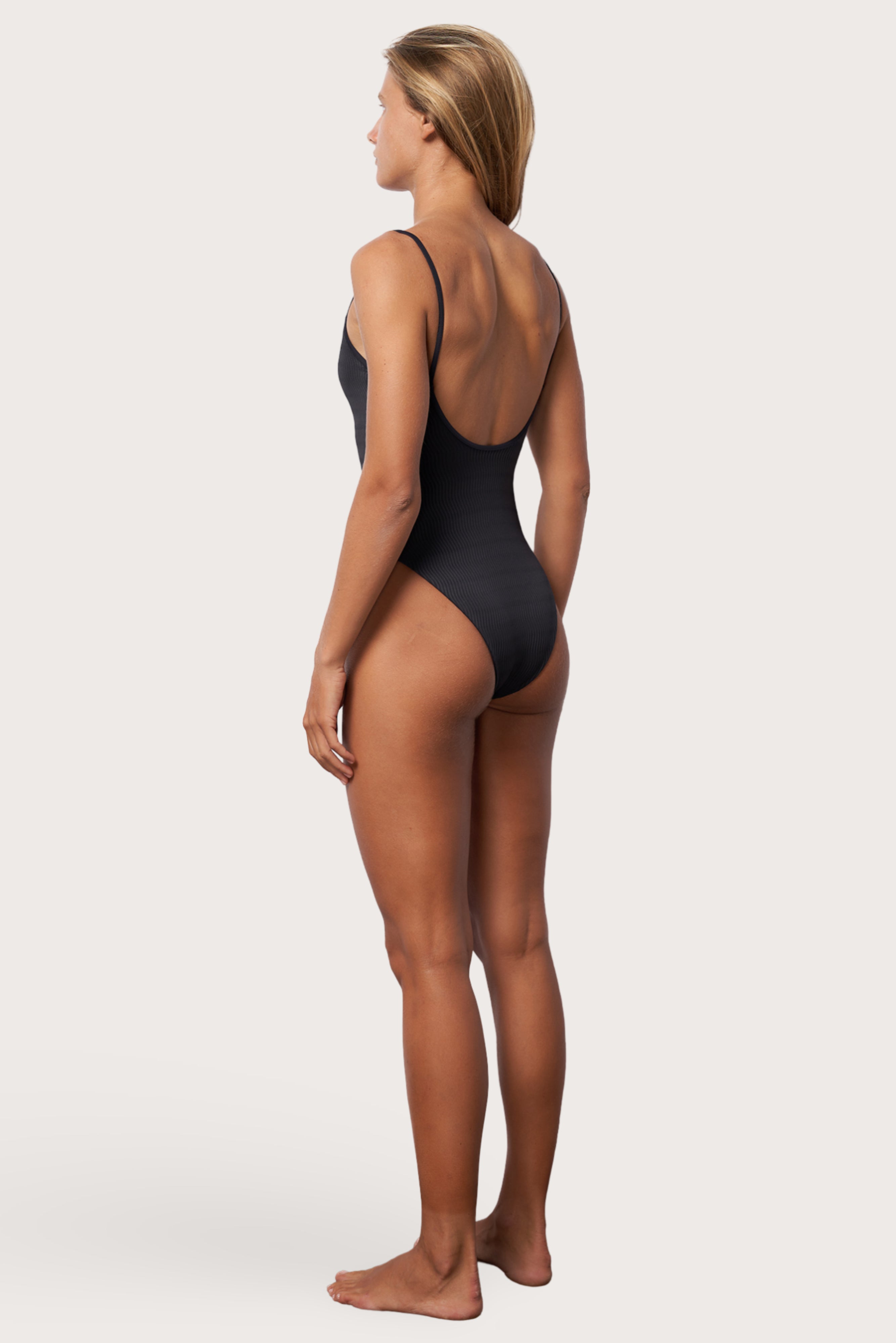 High Cut One Piece Swimsuit - Moonless Night Wave