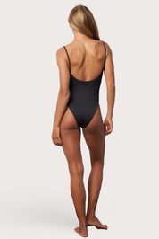 High Cut One Piece Swimsuit - Moonless Night Wave