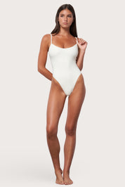 High Cut One Piece Swimsuit - Meringue Wave
